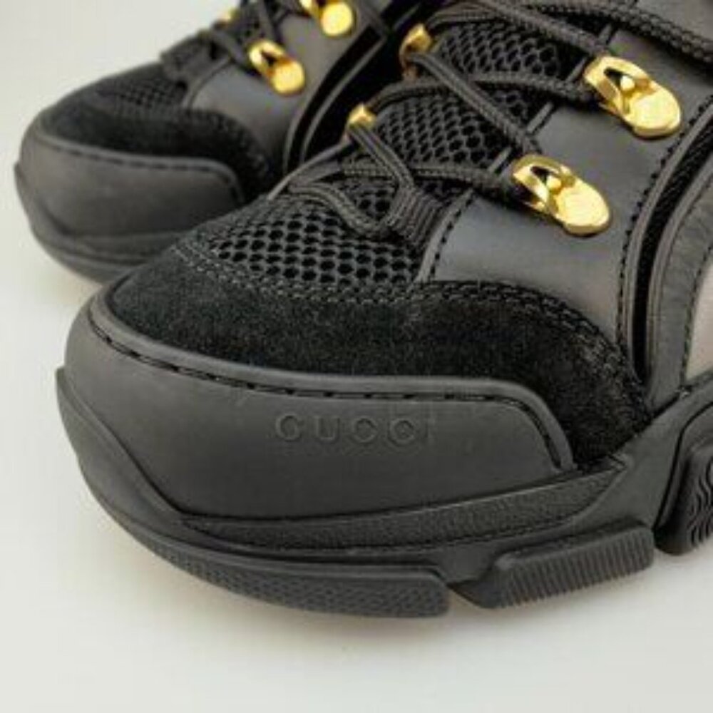 NIB Authentic Gucci Flashtrek sneakers In Black - Picture 12 of 14